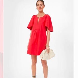 Tuckernuck Pomander Place Red Finley Flutter Sleeve Dress XXXL 100% Cotton